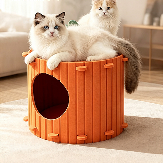 🧡🐈 Niche carotte douce – Design cocooning, parfaite pour les chats qui aiment se cacher, matière moelleuse et chaude, le refuge idéal pour les siestes au soleil ou les nuits fraîches ☀️🌙