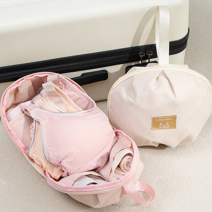 🧳👙 Trousse de rangement lingerie portable pour voyage – Polyester doux, compartiments dédiés, fermeture éclair fluide, rose/blanc, 2 tailles, le sac malin qui garde vos dessous impeccables et votre valise bien ordonnée 🎀✈️