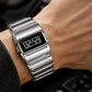 ⌚💎 Montre digitale de luxe pour homme – Métal poli effet miroir, affichage clair, le style bureau et soirée en un seul garde-temps, noir / argent-noir 🕶️🌃