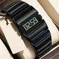 ⌚💎 Montre digitale de luxe pour homme – Métal poli effet miroir, affichage clair, le style bureau et soirée en un seul garde-temps, noir / argent-noir 🕶️🌃