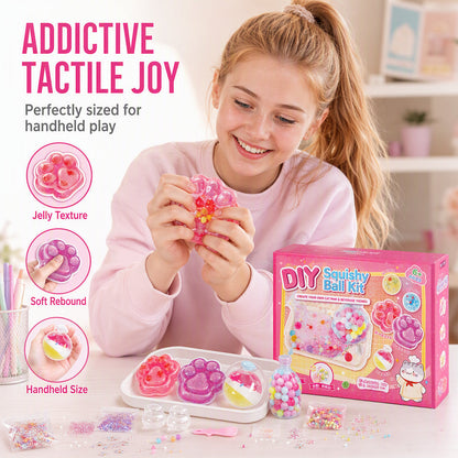 🐱🍦 Kit DIY squishy glace frite – Design griffe de chat, texture douce et créative, fabriquez votre propre anti-stress kawaii, aussi fun à faire qu’à presser 🌸✨