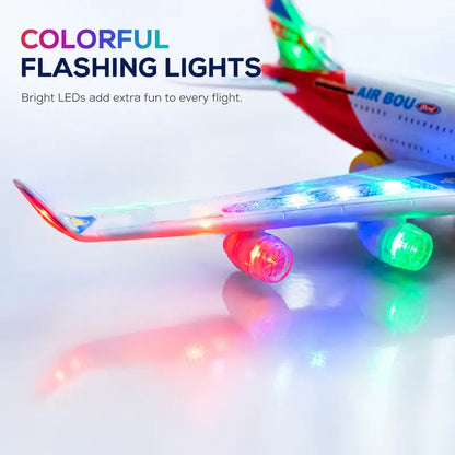 🧒✈️ Avion lumineux réaliste pour enfants – Effets sonores, capteurs anti-choc, design détaillé, stimule l’imagination et la motricité des petits pilotes en herbe, dès 3 ans 🎈🌈