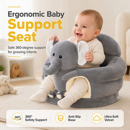 🐻🛋️ Canapé bébé cartoon anti-roulis – Dossier stable, peluche toute douce, un siège de sol sécurisé qui accompagne les premiers jeux et moments de repos de votre tout-petit 🛡️💤