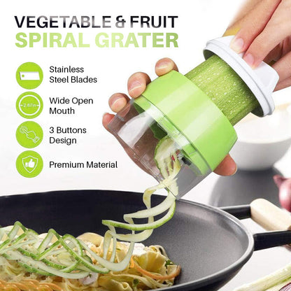 🥒1 pièce trancheuse spirale manuelle pour légumes 🥕, ustensile de cuisine ✨, râpe réglable pour trancher, éplucher et hacher 🔪, adaptée à divers légumes comme les spaghettis de pomme de terre, courgettes, concombres et bien d’autres 🥗🍠