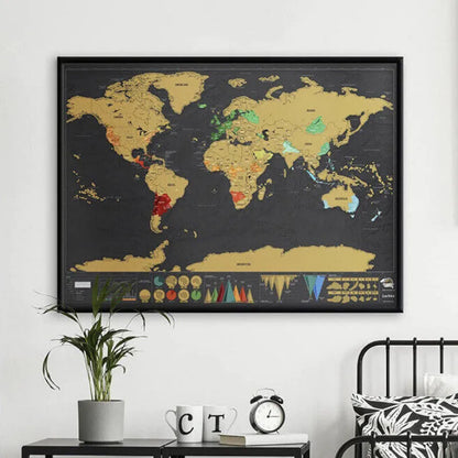 🌍Carnet de voyage carte du monde à gratter | Grattez pour marquer vos traces de voyage, décoration murale tendance et idée‑cadeau idéale pour les globe‑trotteurs !
