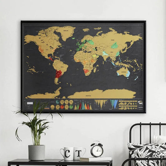 🌍Carnet de voyage carte du monde à gratter | Grattez pour marquer vos traces de voyage, décoration murale tendance et idée‑cadeau idéale pour les globe‑trotteurs !