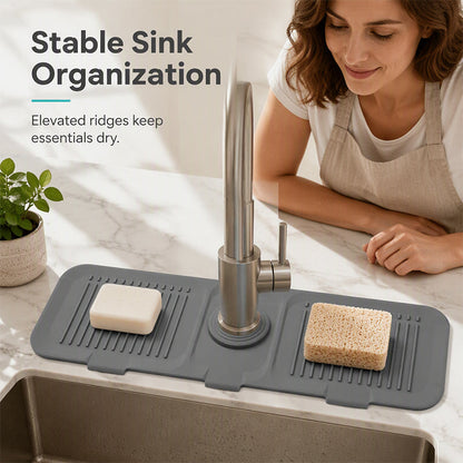 💧🚰 Tapis anti-éclaboussures pour robinet – Absorbe l’eau, sèche vite, protège votre plan de travail et votre meuble, l’accessoire malin pour une cuisine et une salle de bain toujours sèches 🧽✨