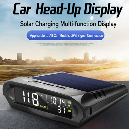 🚗💡 Affichage tête haute GPS solaire – Vitesse et navigation projetées sur le pare-brise, gardez les yeux sur la route, un accessoire high-tech pour une conduite plus sûre et plus sereine 🛣️✨