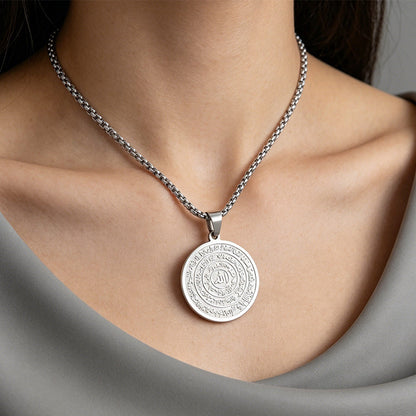 📢PROMO FLASH : 50% DE RÉDUCTION ! Collier Pendentif Calligraphie Arabe – Gravure « Allah », Acier Inoxydable & Chaîne Réglable 51–60 cm for Foi Quotidienne ✨