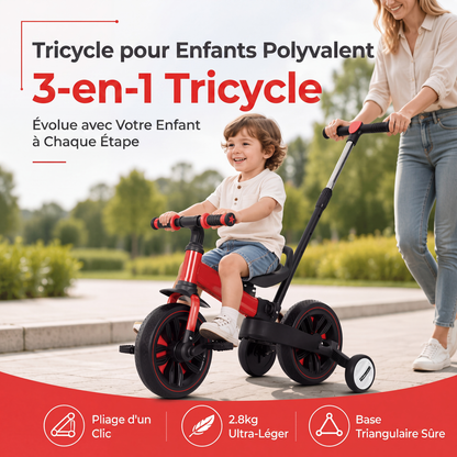 🚲👶 Tricycle draisienne 3 en 1 pour enfants – Évolutif, stable et facile à transformer, accompagne votre enfant de la poussette à l’équilibre, pour des années de découvertes en plein air 🌳✨