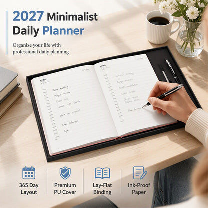 📅✨ Agenda 2027 minimaliste – Quotidien, épuré et pratique, le compagnon idéal de vos journées, pour une année organisée avec clarté et élégance 🗓️💼