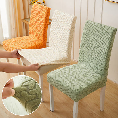 🪑✨ Housse de chaise extensible et épaisse – Jacquard gaufré, lavable, protège et relooke vos chaises de salle à manger et de cuisine, sans effort et avec style 🏠💛