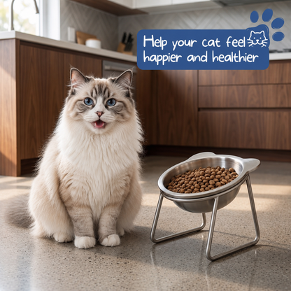 🥣🐾 Gamelle inclinée à 15° pour chien et chat – Conception orthopédique, réduit la pression sur le cou, idéale pour les animaux âgés et les races à museau plat, repas confortables et sans effort 🦴✨