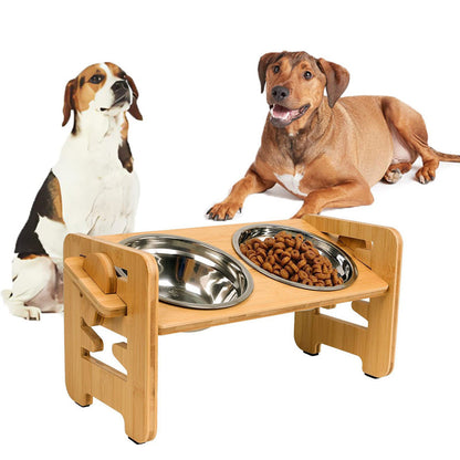 🐕⬆️ Gamelle surélevée réglable en hauteur pour chien et chat – Posture naturelle, soulage le cou et les articulations, idéale pour les grands chiens, les seniors et les races à museau plat 🦴💚