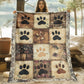 🐾☁️ Couverture douce en flanelle – Motif empreinte de patte, sensation confortable, des moments de détente douillets à la maison comme au bureau 🛋️💤