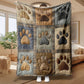 🐾☁️ Couverture douce en flanelle – Motif empreinte de patte, sensation confortable, des moments de détente douillets à la maison comme au bureau 🛋️💤