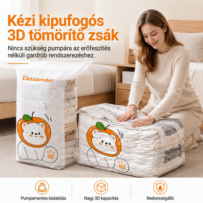 🧳 Sac sous vide 3D manuel – pas besoin de pompe à air, réutilisable, optimise l'espace de rangement – protège les couvertures et les vêtements ! ✨👚