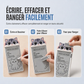 Tableau Blanc Magnétique Sans Encre – Stylet 0,5 mm, Effacement Instantané, Cadre ABS
