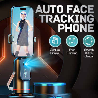📱 Support de téléphone à suivi automatique du visage et contrôle gestuel, rotation 360° pour vidéos et directs
