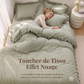 🛏️🌸 Parure de lit 4 pièces unie et simple – Bords à volants délicats, élégance intemporelle pour une chambre raffinée et accueillante ☁️
