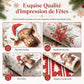 🎁🐮 Papier Cadeau de Noël Vache Highland et Fleurs – Réversible, Format 43 × 500 cm et Facile à Assortir
