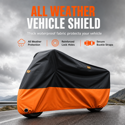 🏍️✨ Housse moto imperméable avec passages pour antivol, résistante à l’eau et à la poussière