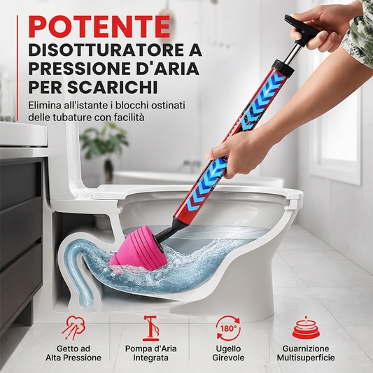 💥 Déboucheur haute pression pour WC et canalisations, à air comprimé sans produits chimiques ✨