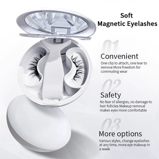 Faux cils magnétiques doux et réutilisables – Effet naturel