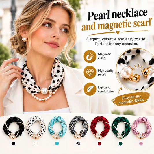 Apportez une touche d’élégance intemporelle à votre tenue ! Collier foulard à perles