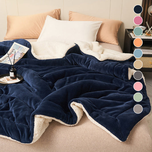 Plaid épais double face – Velours doux et polaire effet laine d’agneau