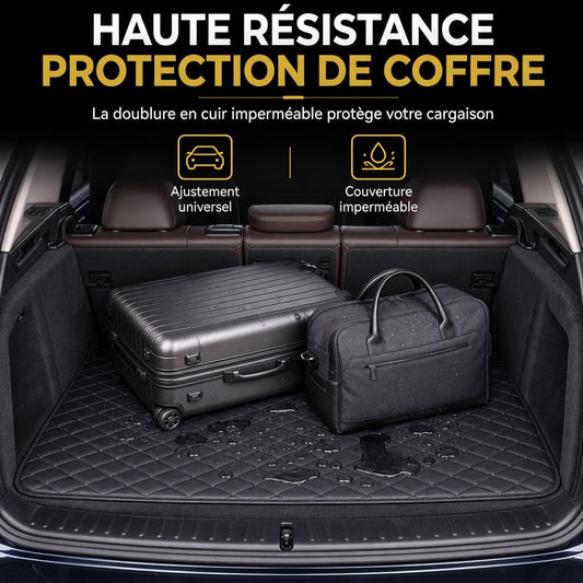🛡️🚗 Tapis de Coffre Auto Universel en Cuir PVC – Imperméable, Antirayures et Facile à Nettoyer (100 × 70 cm)