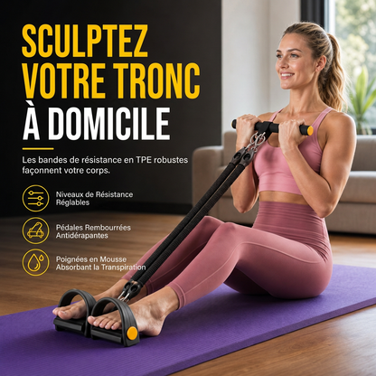 Bande de résistance à pédale multifonctionnelle, corde élastique de traction pour exercices abdominaux, entraînement à domicile, yoga et fitness Pilates pour hommes et femmes