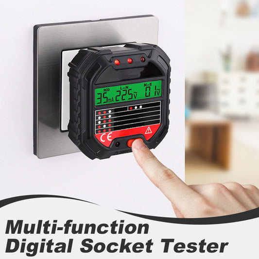⚡🔌 -50 % ! Testeur de prises numérique multifonction avec écran LCD – Test différentiel RCD et détection des défauts de câblage
