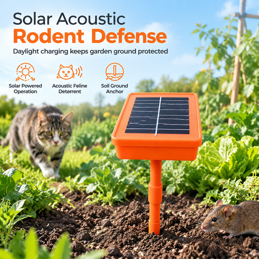 ☀️ Répulsif solaire pour rongeurs de jardin à son de miaulement