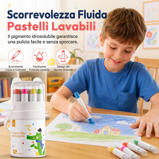 ⏳ Offre à durée limitée – 50 % de réduction ⏰ Crayons lavables et pastels à l'huile pour enfants 😇🎨
