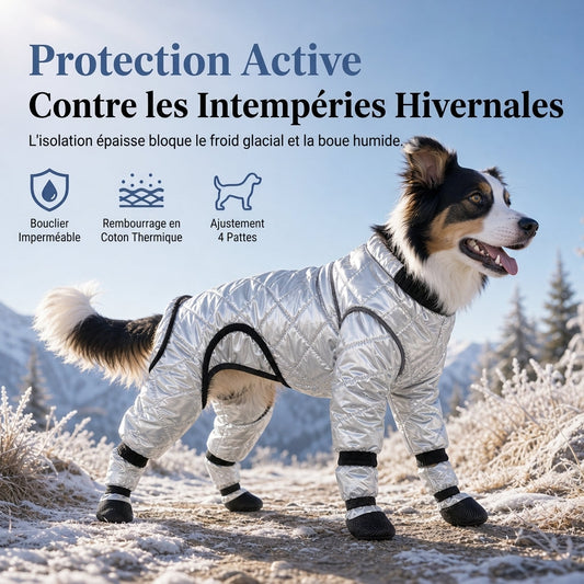 ⏳🔥 -50 % pour une durée limitée ! ⏰Combinaison d'hiver complète pour chien, imperméable, doublure en polaire, épaisse et chaude, à quatre pattes 🐾