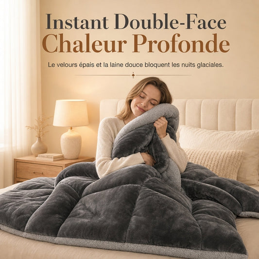 ❄️ Couverture d'hiver en velours double face flocon de neige : épaisse, chaude, grid cousue, 3 tailles