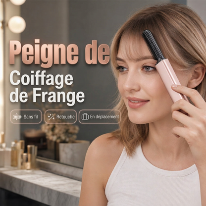 🏆 Dernier jour :50 % de réduction ! 💁 Peigne chauffant sans fil portable pour coiffer ses cheveux rapidement. 👩 Formez vos cheveux en seulement 3 secondes !