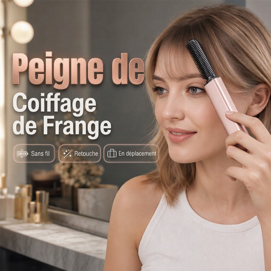 🏆 Dernier jour :50 % de réduction ! 💁 Peigne chauffant sans fil portable pour coiffer ses cheveux rapidement. 👩 Formez vos cheveux en seulement 3 secondes !