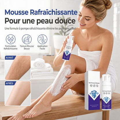 Mousse dépilatoire douce et hydratante pour les poils du corps