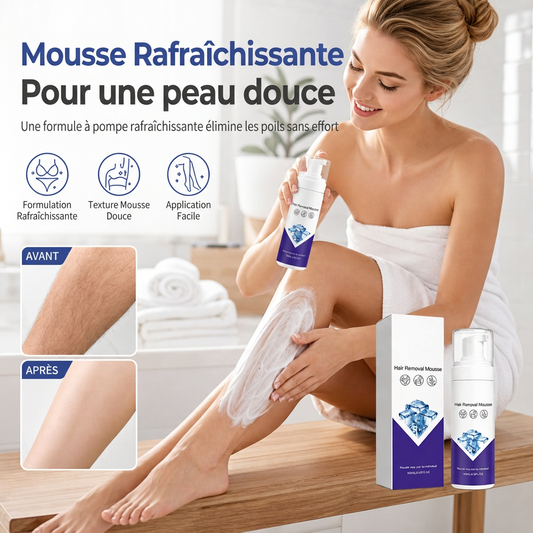 Mousse dépilatoire douce et hydratante pour les poils du corps