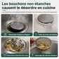 Bouchon d'évier de cuisine - Bouchon de vidange avec corps en acier inoxydable et panier filtrant en ABS
