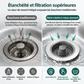 Bouchon d'évier de cuisine - Bouchon de vidange avec corps en acier inoxydable et panier filtrant en ABS