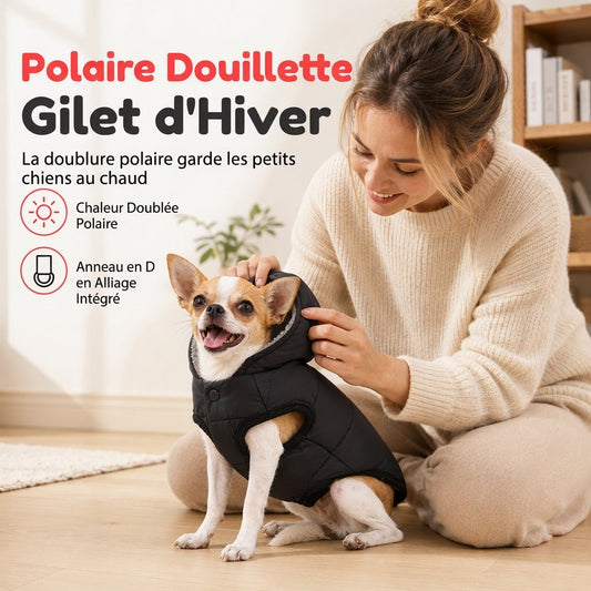 ⏳ Offre spéciale limitée dans le temps ⏰ Manteau à capuche pour chien – Doublure en polaire, coupe-vent 🧥