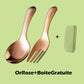 🔥⏰50% DE RÉDUCTION 🍱 Set couverts inox compact, cuillère + fourchette, réutilisable pour déplacement ✨