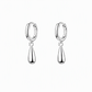 50% de Réduction – 📢 Boucles d'Oreilles Créoles Goutte d'Eau Minimalistes Argentées avec Fermoir Clic Huggie Sécurisé