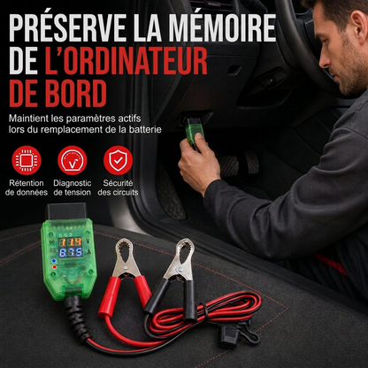 ⚡ 50 % DE RÉDUCTION 🔋 OBDII 12V mainteneur de mémoire de voiture avec indicateur de tension