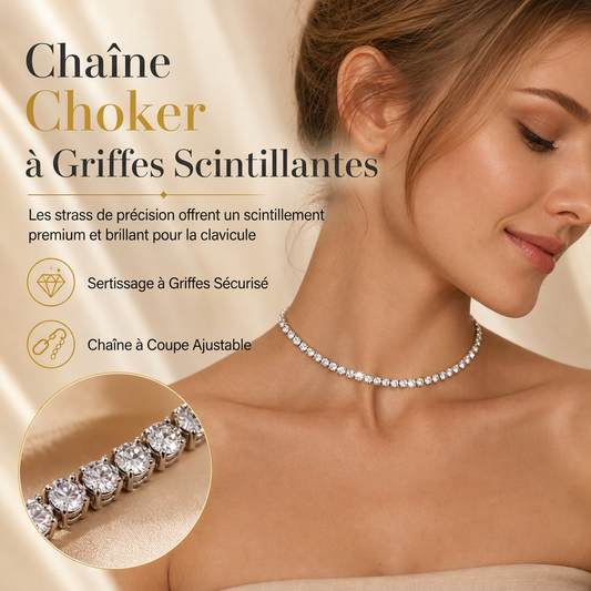 ✨ Collier ras-de-cou élégant en strass pour femme – scintillant et raffiné 💎