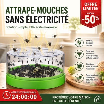 ♻️ 50% DE RÉDUCTION ! 🏠 Piège à Mouches Réutilisable – Plastique – Sans Fil & Entonnoir Anti-Évasion for Cuisine & Extérieur