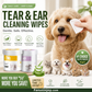 🌿🐶 Lingettes nettoyantes yeux et oreilles – À base de plantes, sans parfum, nettoie en douceur les yeux et les oreilles de votre compagnon à quatre pattes 🐱💚